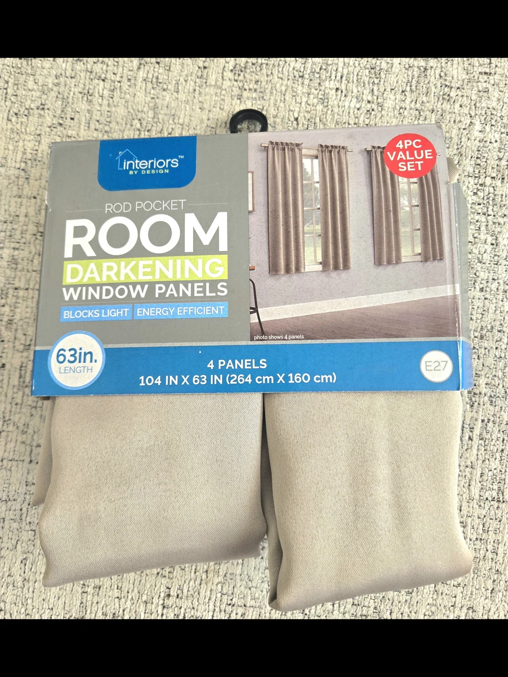 Interiors by Design Room Darkening Window Panels - Beige